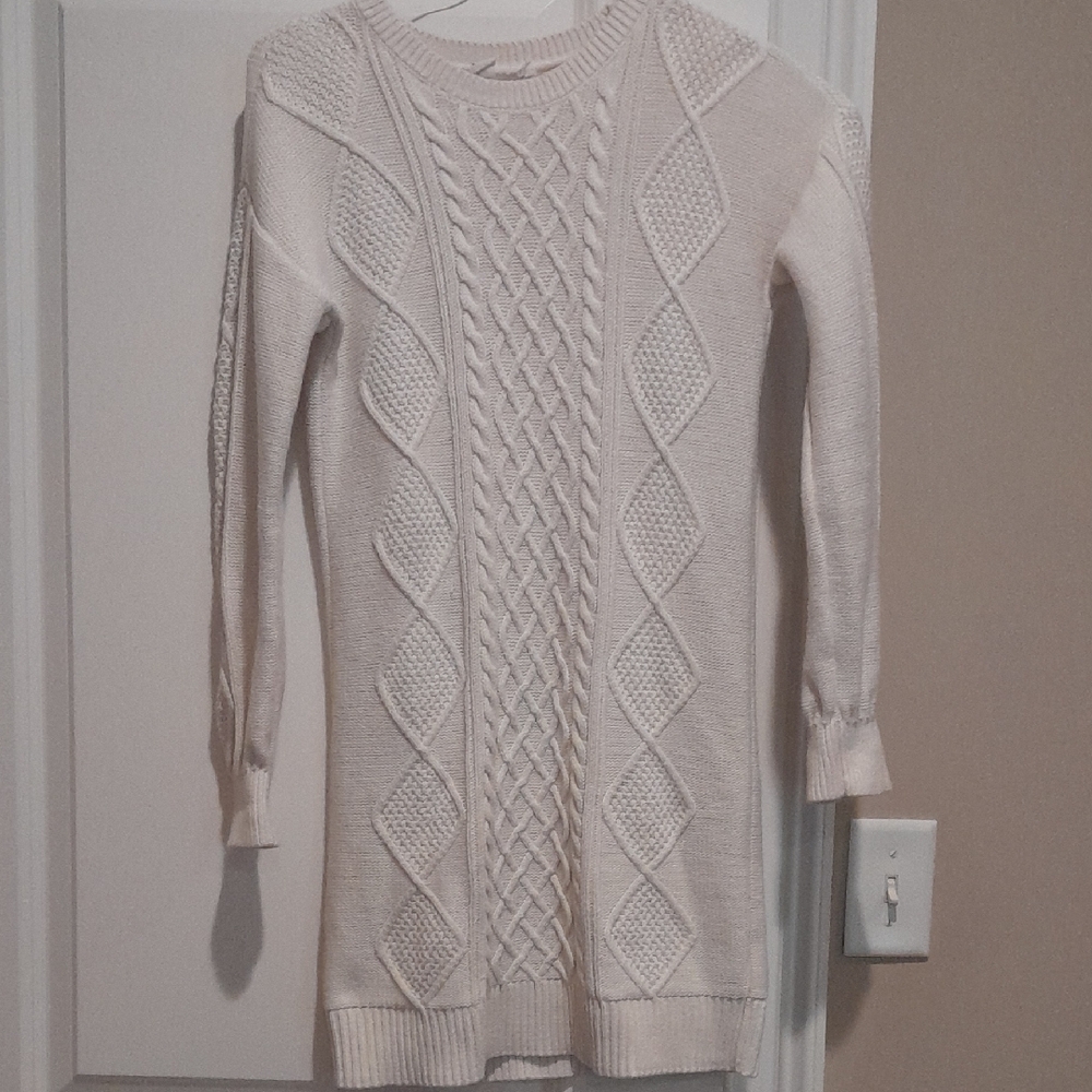 Cream Cable Knit Girl's Sweater Dress Size XL, Gap Kids Brand